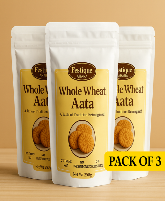 Festique Ahara Thekua – Whole Wheat Aata (Pack of 3 × 250g)